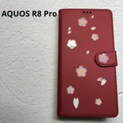 AQUOS R8 Pro 手帳型ケース　レッド