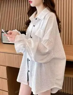 【新品未使用】SHEIN/シアーシャツ/Lサイズ