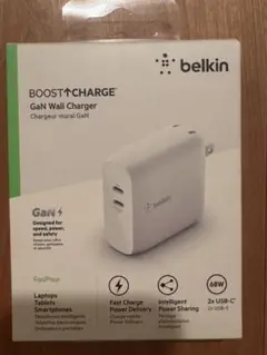 Belkin 充電器 USB-C 2ポート 68W PD 急速充電 【未開封】