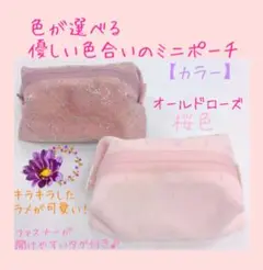 ピンク系 ミニポーチ 【 ファスナー タグ付き 】