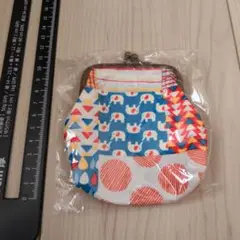 ポップな柄のがま口　ハンドメイド