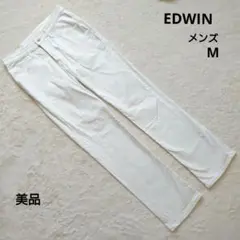 美品 EDWIN エドウィン ホワイトデニム ストレート メンズM