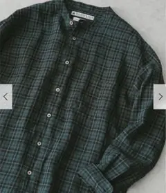 【URBAN RESEARCH DOORS】シルケットリネンバンドカラーシャツ