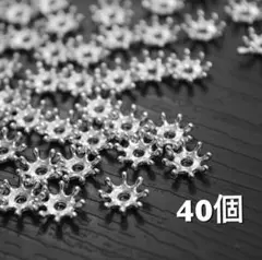 ビーズキャップ 8mm 40個 シルバー　花座