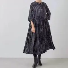 BEARDSLEY ビアズリー　ドットギャザーボリューム袖ワンピース 2025