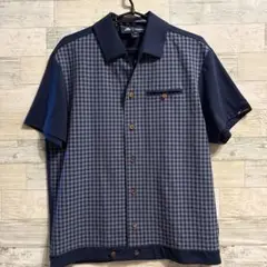 adidas MALBON ギンガムチェック フルオープンシャツ