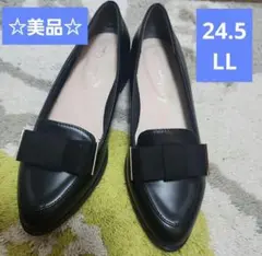 【未使用級】SUGAR SUGAR　リボン付きローヒールパンプス　LL