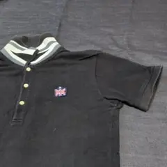 Admiral メンズビギ 黒ポロシャツ ユニオンジャック ダブルネーム