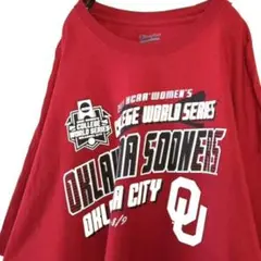 チャンピオン オクラホマ SOONERS Tシャツ 2XL レッド 赤 古着