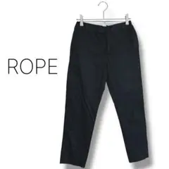 【ロペ】テーパードパンツ　カジュアル　無地　日本製　綿混　ブラック　仕事