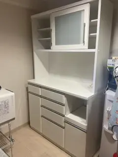 【8/6まで】ニトリ 食器棚 クリスナ120KB WH