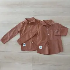 SWAG ボタン付きブラウンシャツ 2点セット