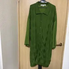 Silver Silk グリーン ニットワンピース 5X