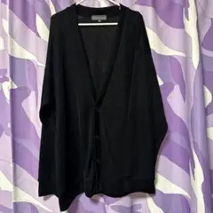 黒 カーディガン LLsize 前面ボタン付き
