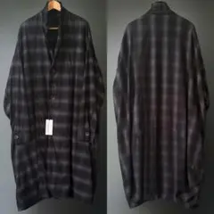 新品 完売品 bajra バジュラ チェックシャツコート 黒 RUNDHOLZ