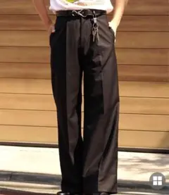 nugu clutch ブラック ワイドパンツ センタープレス　M