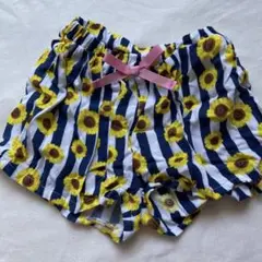 ひまわり柄のコットンパンツ 85サイズ