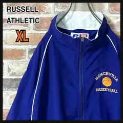 《人気》RUSSELL ATHLETIC カレッジロゴ　ブルゾン　パープル　XL