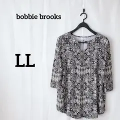 bobbie brooks 【LL】五分袖チュニック 幾何学模様 柔らか素材