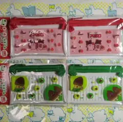 明治 ファスナーポーチ アポロ きのこの山 たけのこの里 4個セット