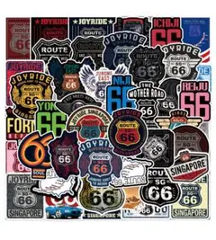 ルート66 50枚 防水ステッカー ROUTE66 バイク アメ車