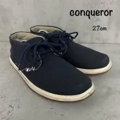 conqueror コンカラー シューズ キャンバス 27cm ネイビー 靴