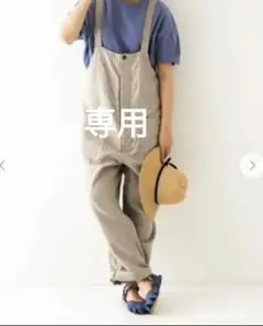 nest Robe ネストローブ ブラックリネンデッキサロペット