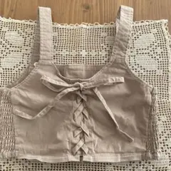 『美品』repipi サイズLベージュビスチェリボン付き
