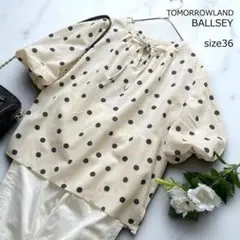 ドットプリント パフスリーブブラウス　size36　TOMORROWLAND