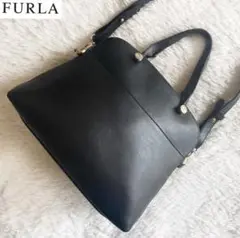 1 フルラ FURLA パイパー 2way レザー ショルダーバッグ 黒