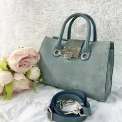 美品✨ ジミーチュウ ライリー 2way ショルダーバッグ スウェード ブルー