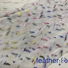 5m❣️⚜️切り売り⚜️チュール୨୧ヤーン レインボー フェザー ໒꒱· ゜