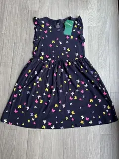H&M 蝶々柄 ノースリーブワンピース　新品未使用　122/128