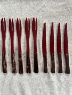 桜皮細工 和菓子切りフォークとナイフセット