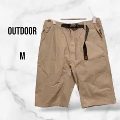 【OUTDOOR】ハーフパンツ 短パン カジュアル(M)綿 シンプル ベルト付き