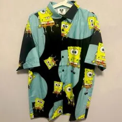 スポンジ BOB メンズ 半袖 シャツ 柄シャツ 個性的 L XL 夏