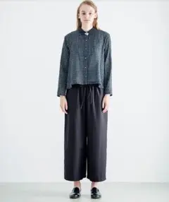 【人気】　新品　mizuiro ind ベルト付きT/Rワイドイージーパンツ