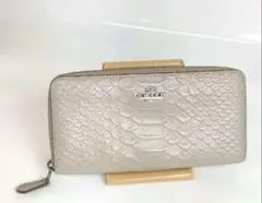COACH コーチ ラウンドファスナー 長財布 ベージュ レディース