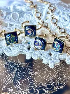 【宇宙の結晶】ステンレスリング【月箱庭】