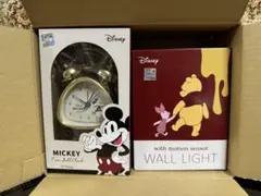 ミッキー目覚まし時計＆ウィニー・ザ・プー壁ライトセット