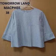 【トゥモローランド】MACPHEE ストライプ バックオープンシャツ 38
