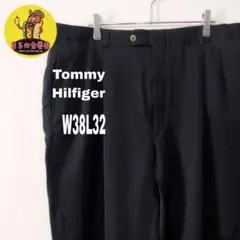 usa古着 TOMMYHILFIGER　スラックス　W38L32　ブラック