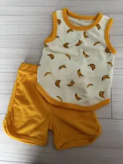 バナナ柄タンクトップとショートパンツセット 100cm