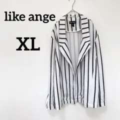 like angel 【XL】 ストライプジャケット ホワイト ブラック