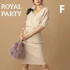 ROYAL PARTY スカラップ カシュクール ニット