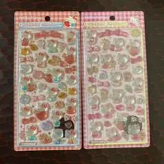サンリオ　ボンボンドロップシール　ハローキティ赤＆ピンク　2種セット