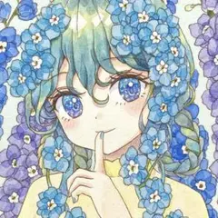 手描きイラスト オリジナル 水彩【デルフィニウム】