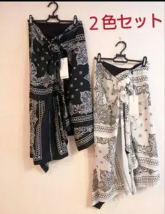 【伊勢丹購入】sacaiバンダナ柄ペイズリースカート2色セット