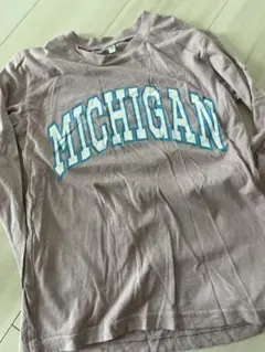 MICHIGAN プリント 長袖カットソー 薄いピンク