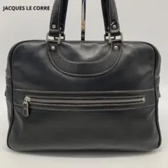 【美品】ジャックルコー ハンドバッグ リスボン ビジネス A4 レザー ブラック